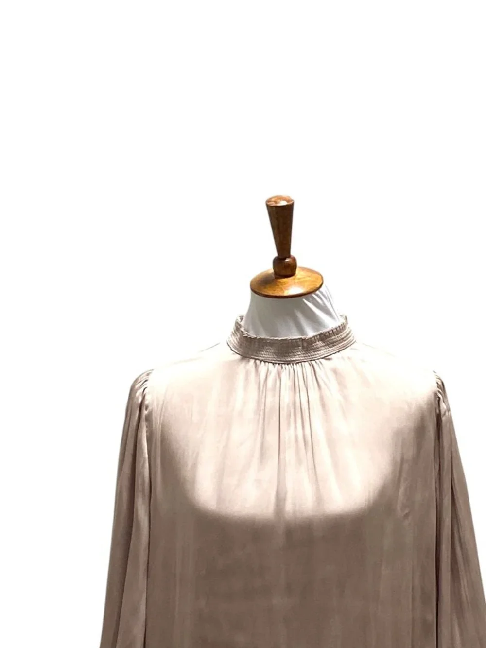 Carmen by Carmen Marc Valvo Satin Blouse Champagne Size XL Special Occasion Boho - Picture 6 of 15